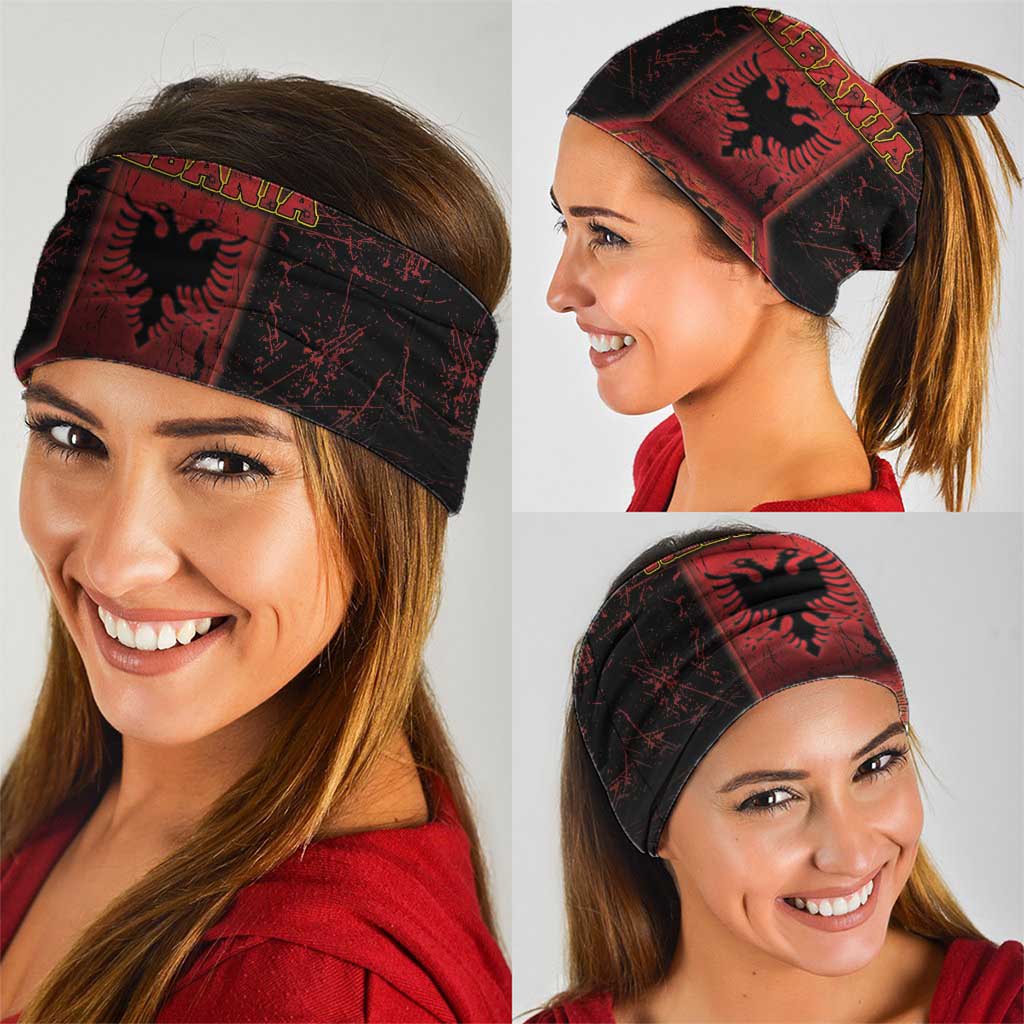 Albania Neck Gaiter Black Double Headed Eagle DT05