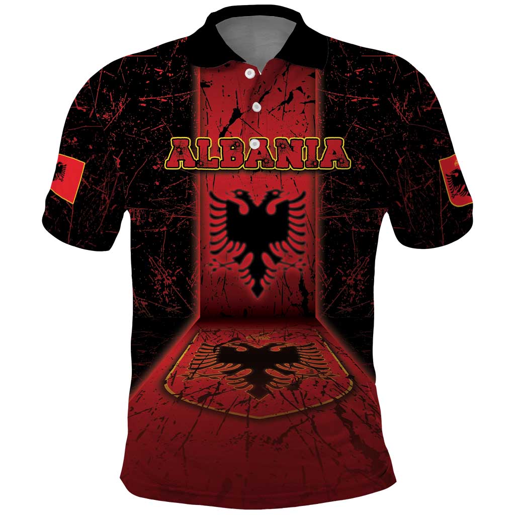 Personalized Albania Polo Shirt Black Double Headed Eagle DT05
