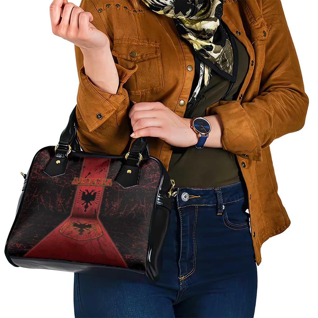 Albania Shoulder Handbag Black Double Headed Eagle DT05