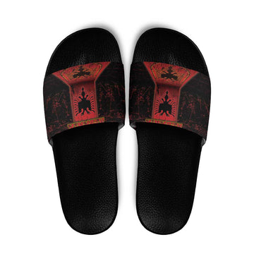 Albania Slide Sandals Black Double Headed Eagle DT05