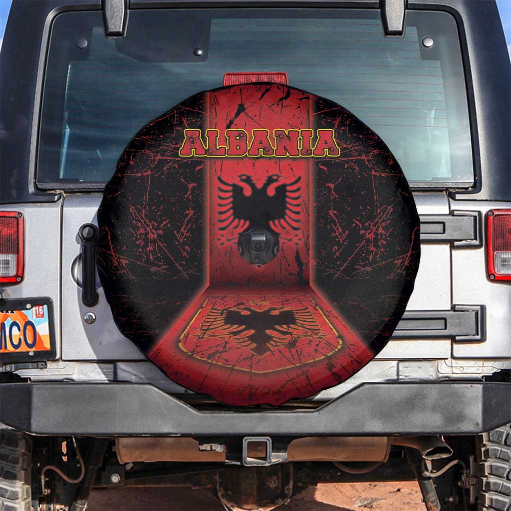 Albania Spare Tire Cover Black Double Headed Eagle DT05