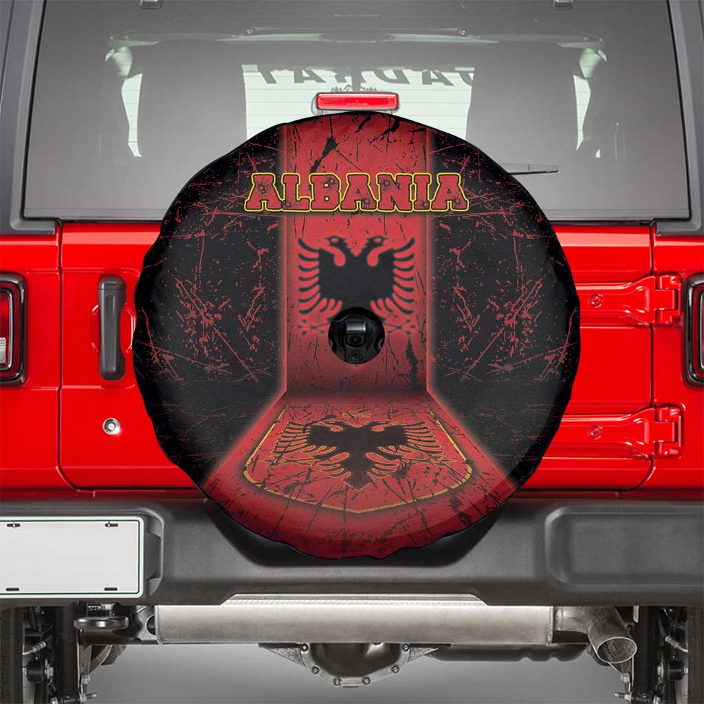 Albania Spare Tire Cover Black Double Headed Eagle DT05