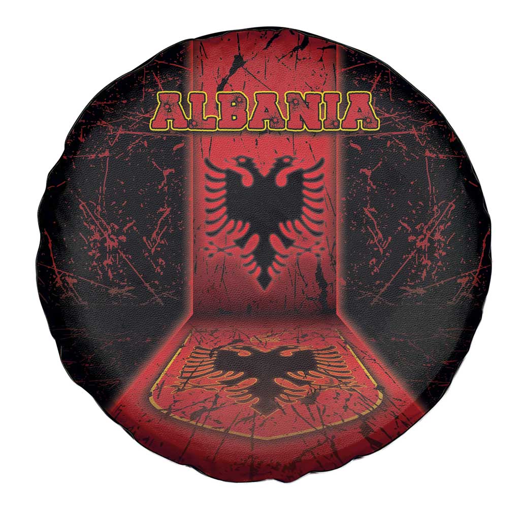 Albania Spare Tire Cover Black Double Headed Eagle DT05