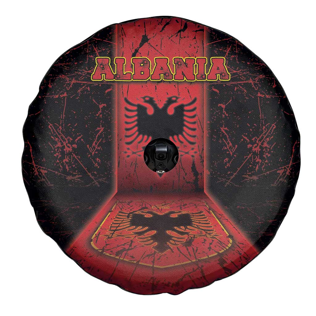 Albania Spare Tire Cover Black Double Headed Eagle DT05
