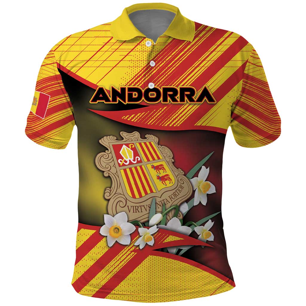 Personalized Andorra Polo Shirt The Grandalla Flowers With Symbol DT05