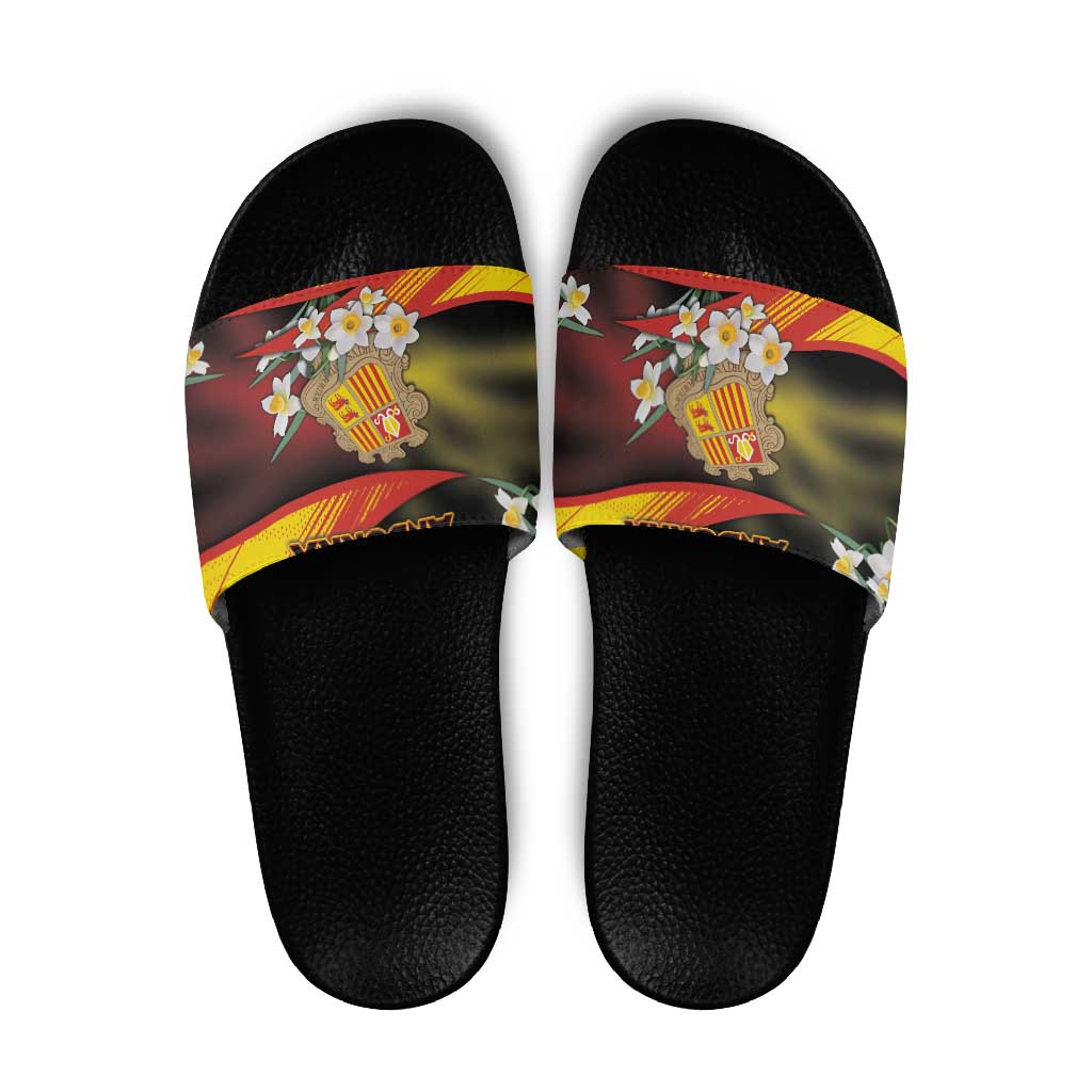 Andorra Slide Sandals The Grandalla Flowers With Symbol DT05