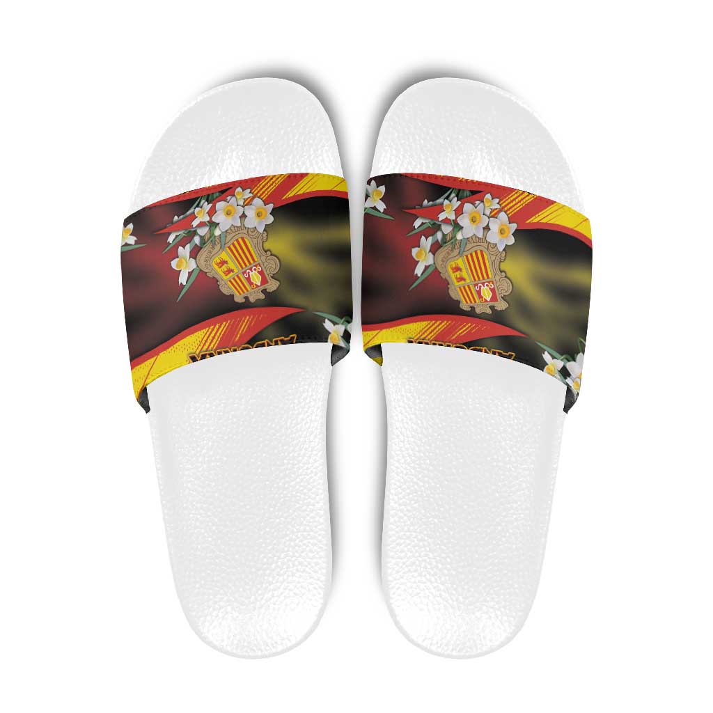 Andorra Slide Sandals The Grandalla Flowers With Symbol DT05