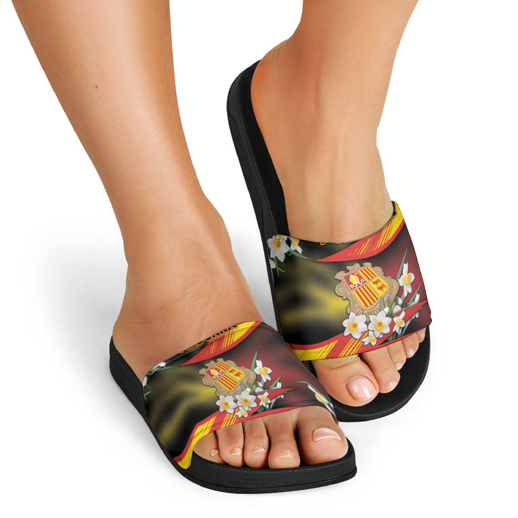 Andorra Slide Sandals The Grandalla Flowers With Symbol DT05