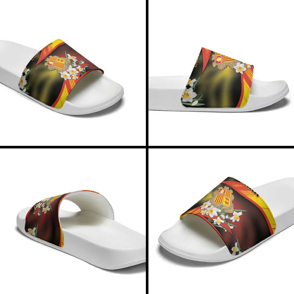 Andorra Slide Sandals The Grandalla Flowers With Symbol DT05