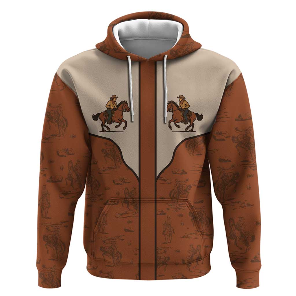 Cowboy Hoodie Horse Riding Retro Western Yoke DT05