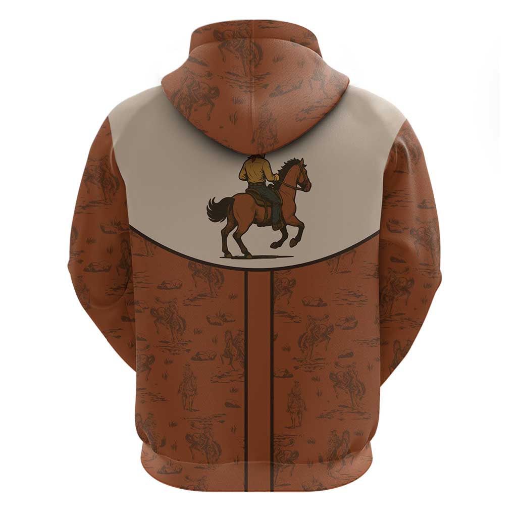 Cowboy Hoodie Horse Riding Retro Western Yoke DT05