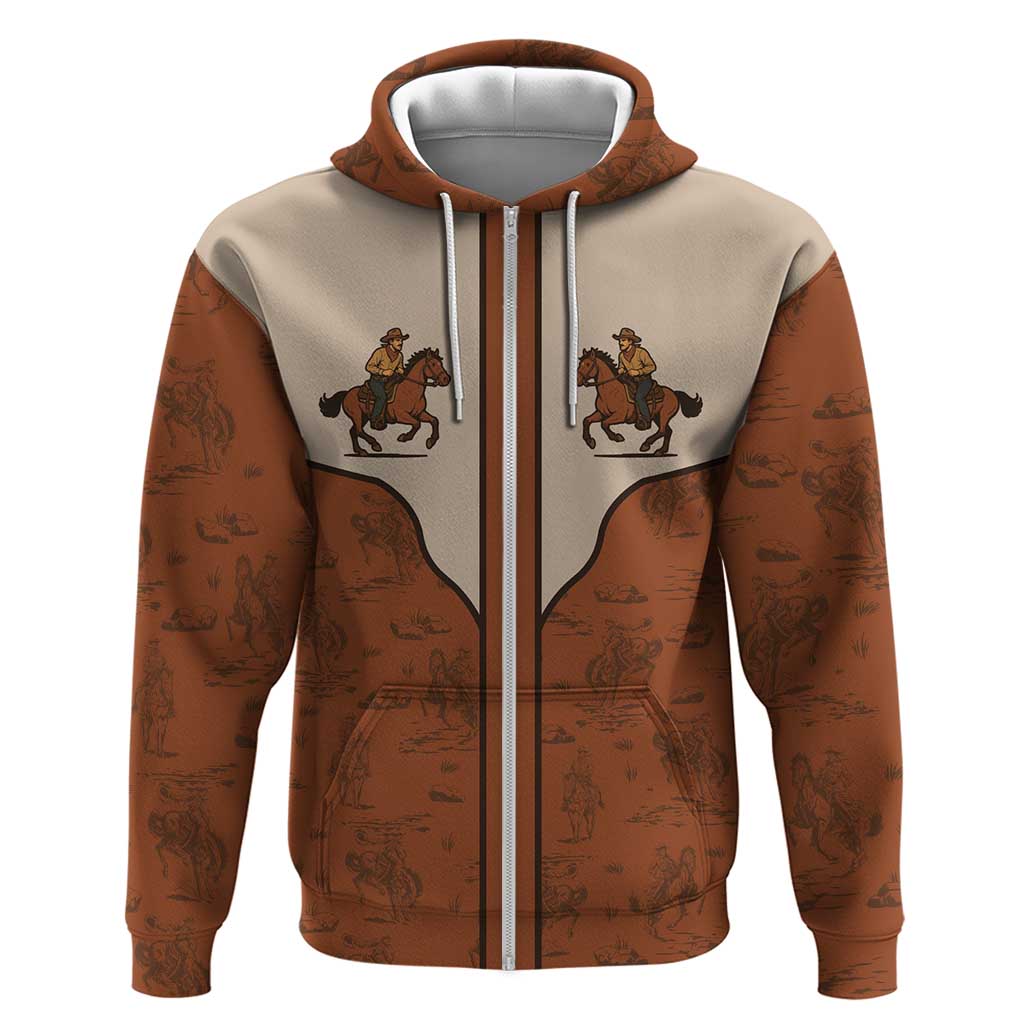 Cowboy Hoodie Horse Riding Retro Western Yoke DT05