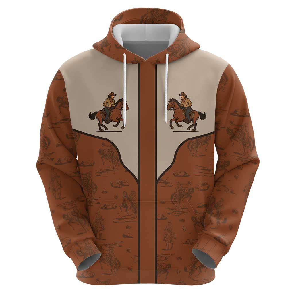 Cowboy Hoodie Horse Riding Retro Western Yoke DT05