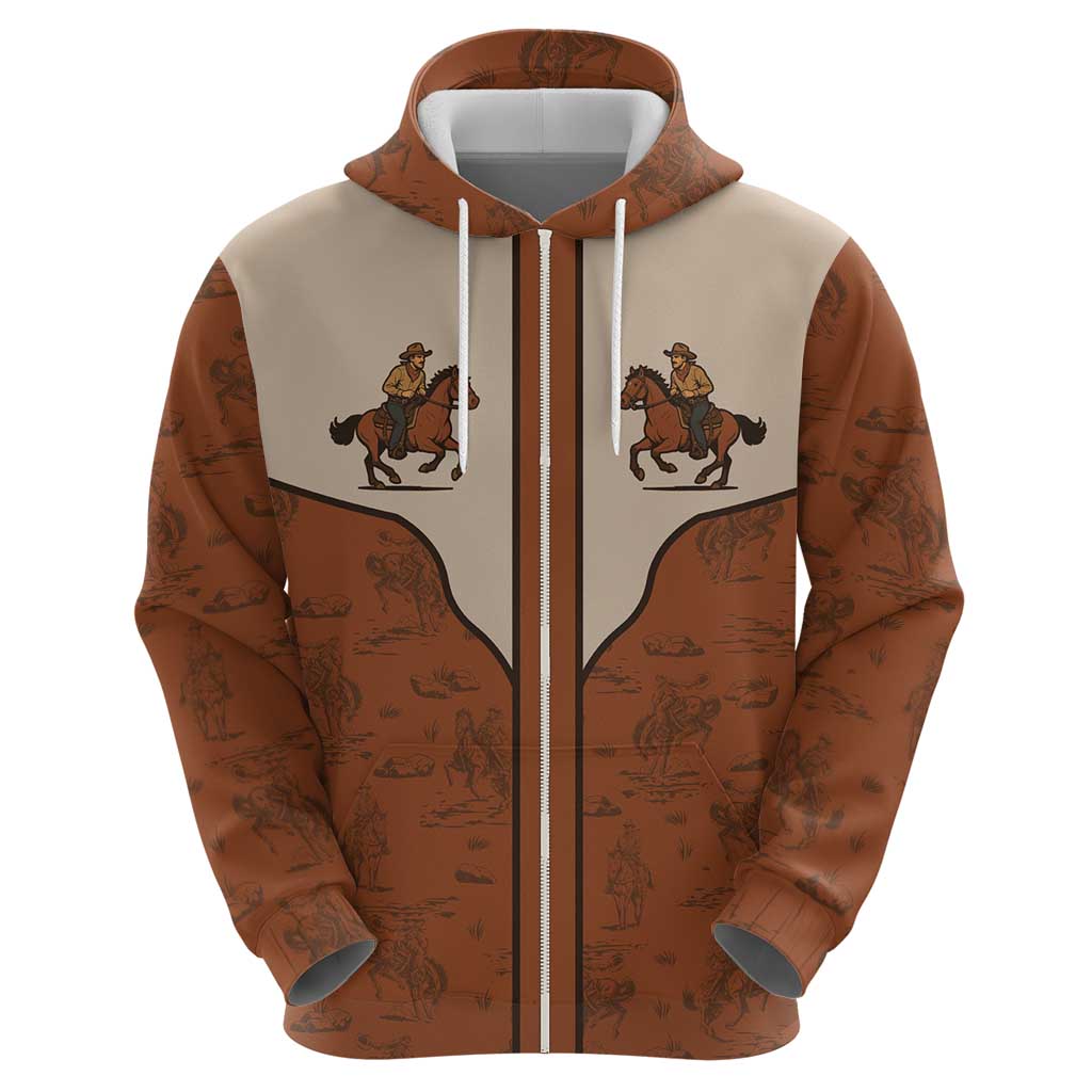 Cowboy Hoodie Horse Riding Retro Western Yoke DT05