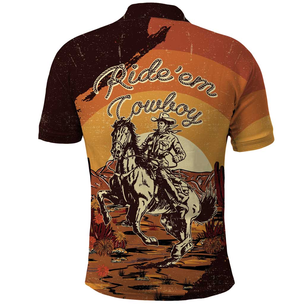 Cowboy Polo Shirt Ride Em Cowboy DT05