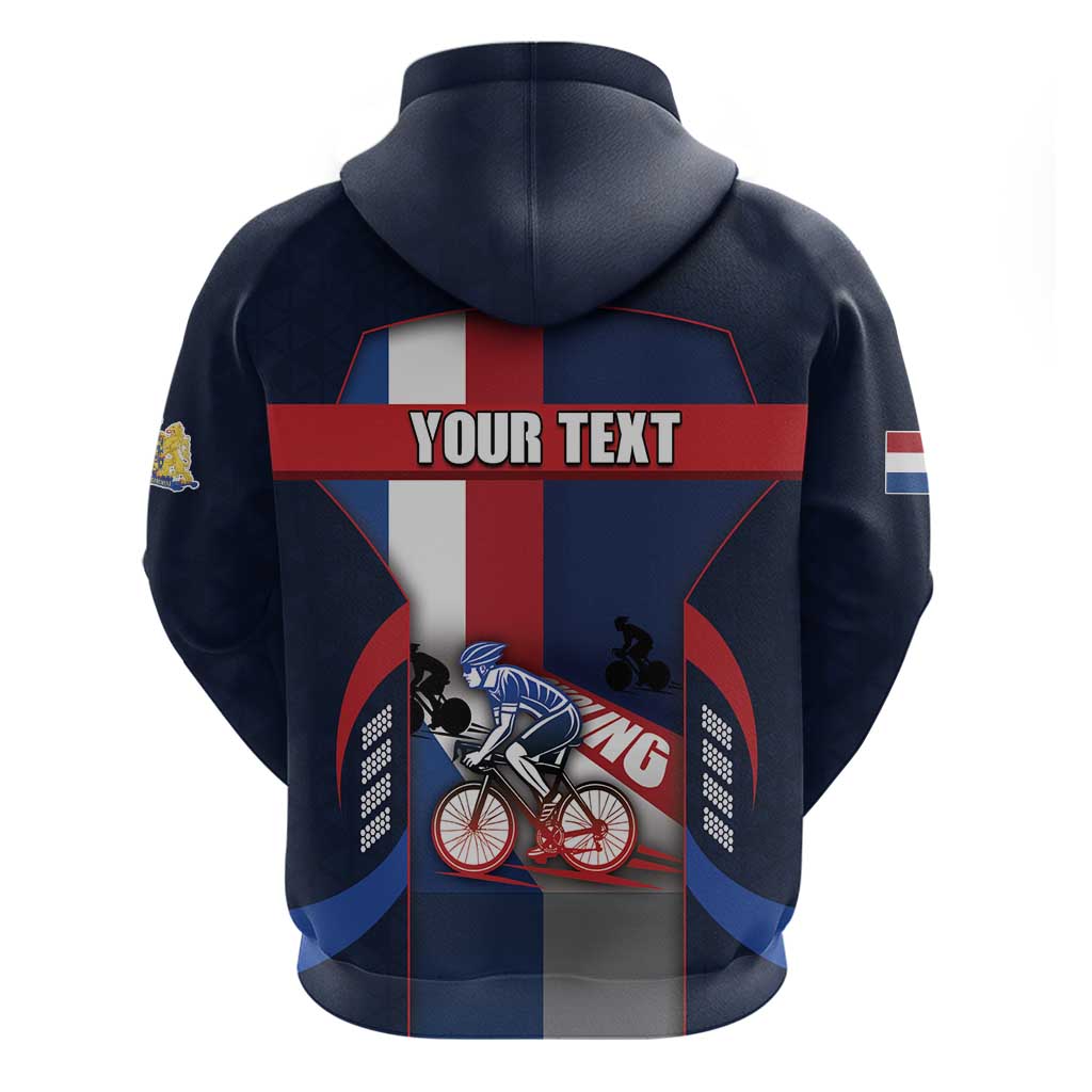 Personalized Netherlands Cycling Hoodie Sporty Style Navy DT05