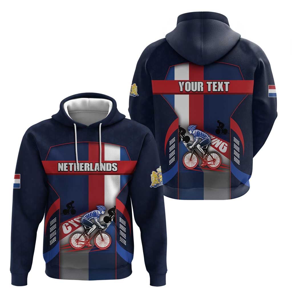Personalized Netherlands Cycling Hoodie Sporty Style Navy DT05