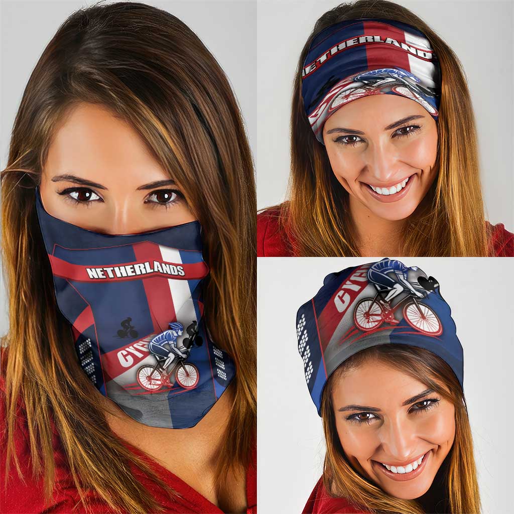 Netherlands Cycling Neck Gaiter Sporty Style Navy DT05