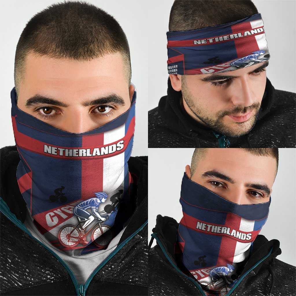 Netherlands Cycling Neck Gaiter Sporty Style Navy DT05