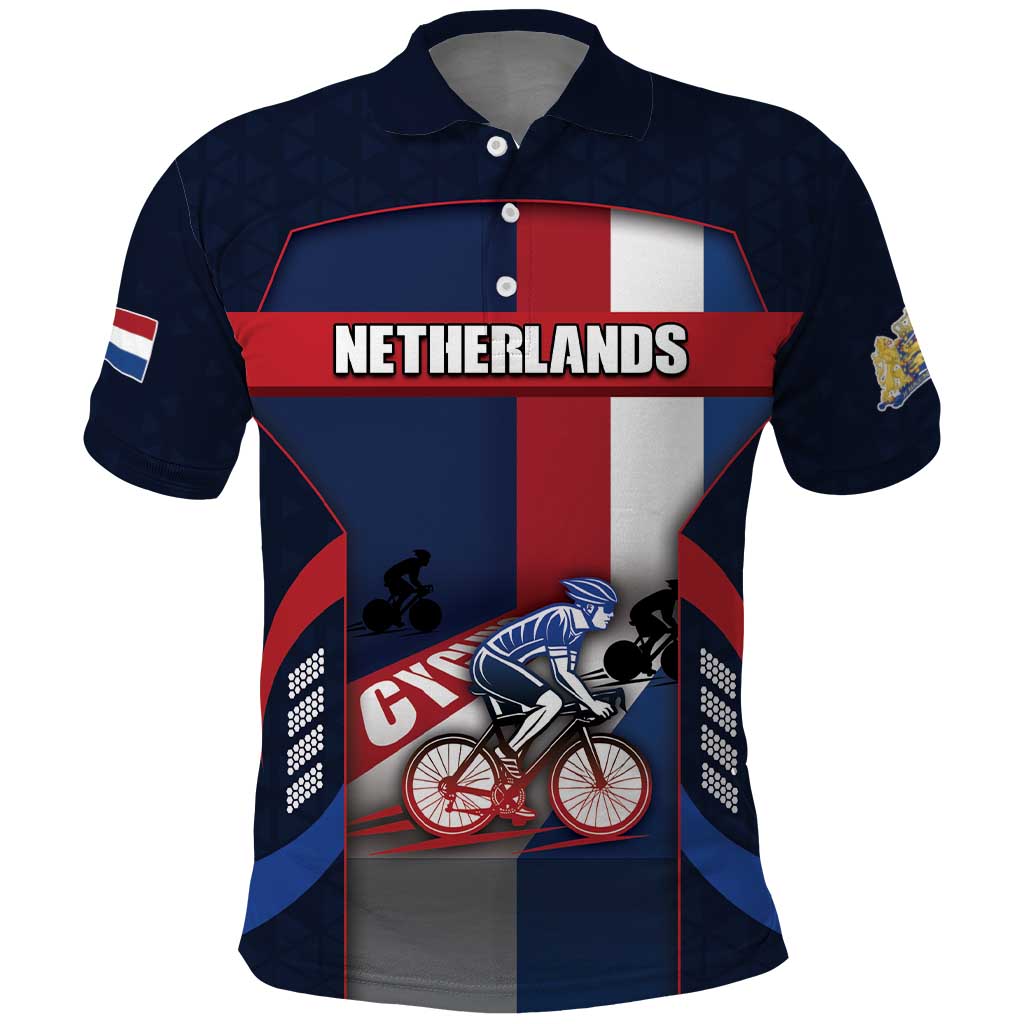 Personalized Netherlands Cycling Polo Shirt Sporty Style Navy DT05