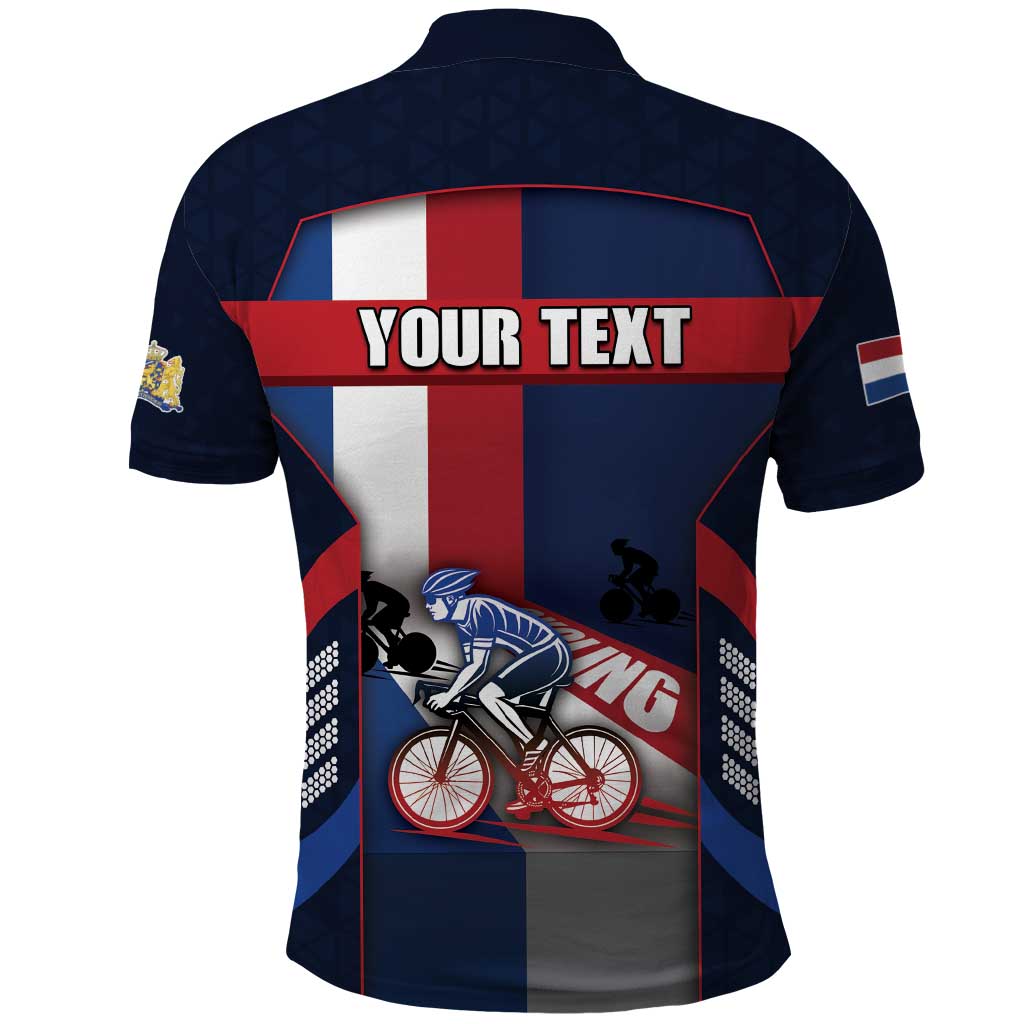 Personalized Netherlands Cycling Polo Shirt Sporty Style Navy DT05