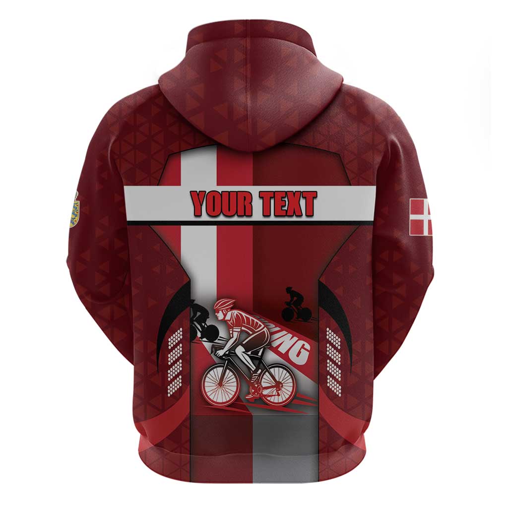 Personalized Denmark Cycling Hoodie Sporty Style Red DT05