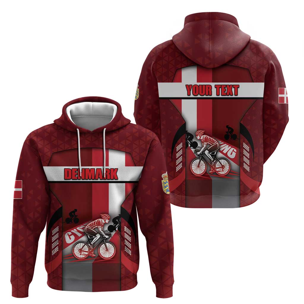 Personalized Denmark Cycling Hoodie Sporty Style Red DT05