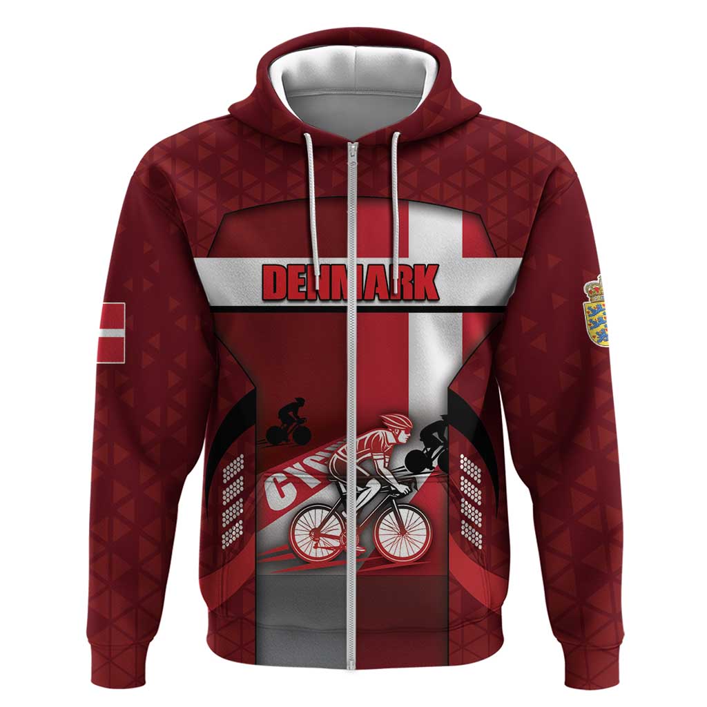 Personalized Denmark Cycling Hoodie Sporty Style Red DT05
