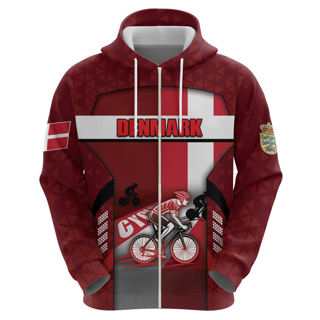Personalized Denmark Cycling Hoodie Sporty Style Red DT05