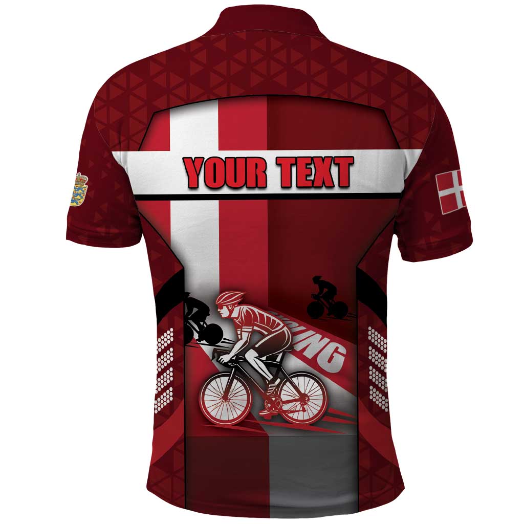 Personalized Denmark Cycling Polo Shirt Sporty Style Red DT05