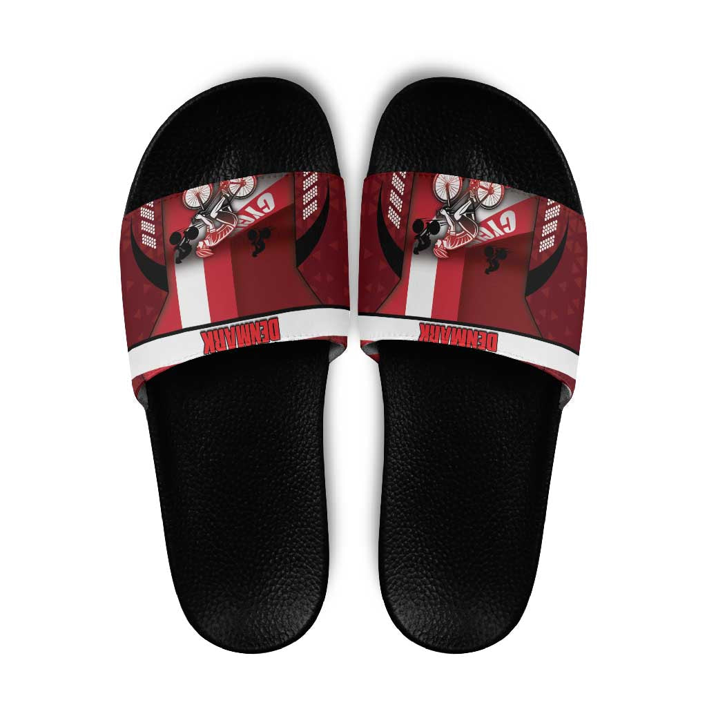 Denmark Cycling Slide Sandals Sporty Style Red DT05