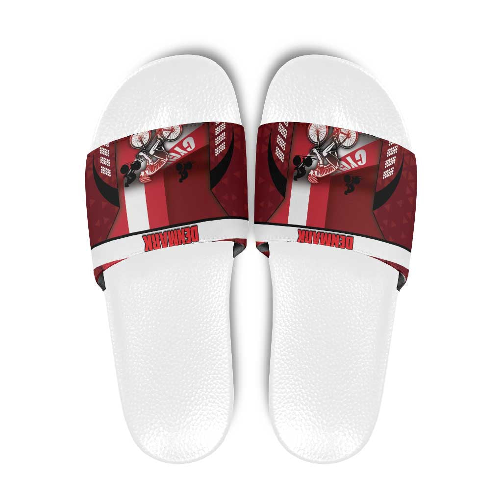 Denmark Cycling Slide Sandals Sporty Style Red DT05
