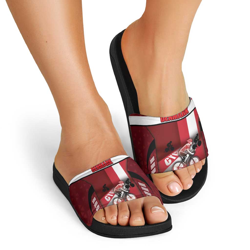 Denmark Cycling Slide Sandals Sporty Style Red DT05