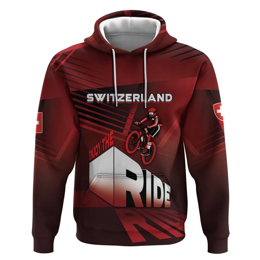 Personalized Switzerland Cycling Hoodie Sporty Style DT05