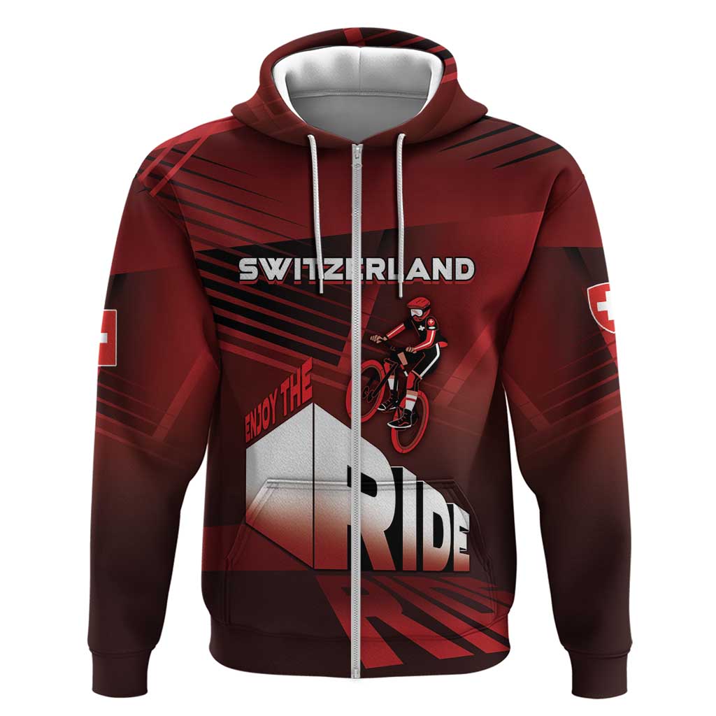 Personalized Switzerland Cycling Hoodie Sporty Style DT05
