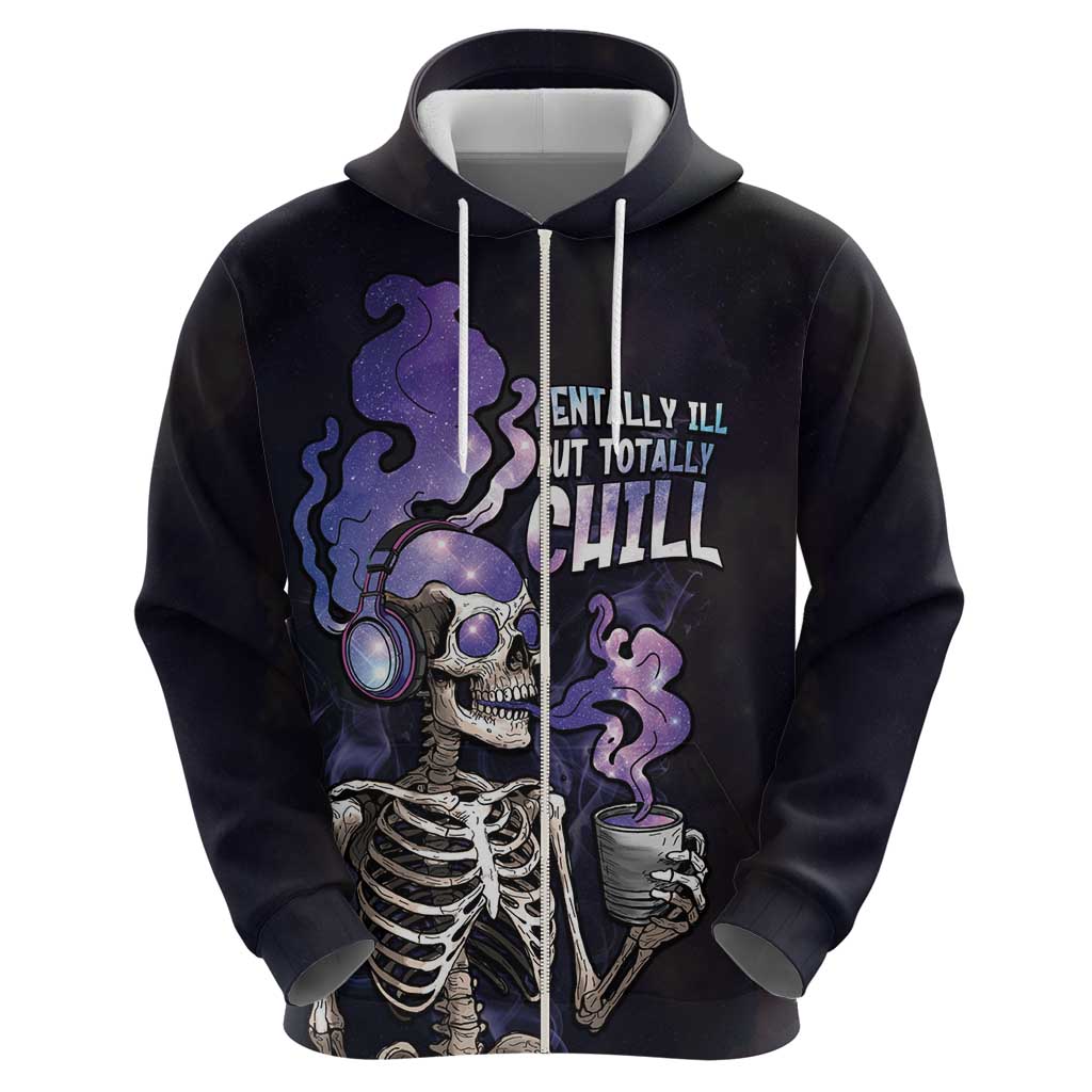 Skull Hoodie Mentally Ill But Totally Chill DT05