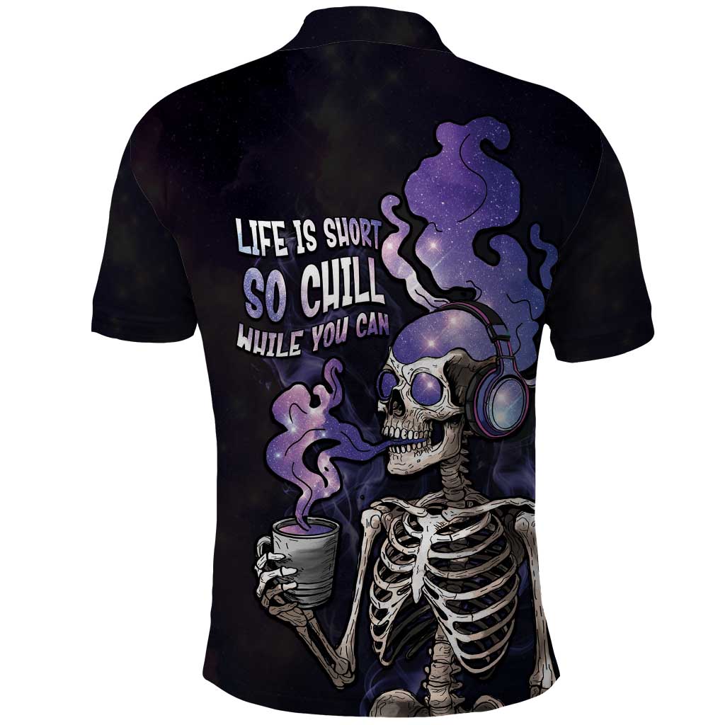 Skull Polo Shirt Mentally Ill But Totally Chill DT05