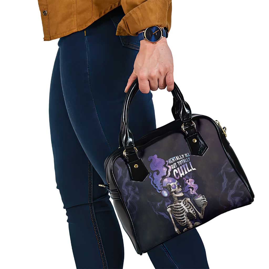 Skull Shoulder Handbag Mentally Ill But Totally Chill DT05