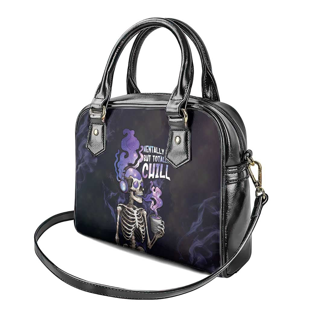 Skull Shoulder Handbag Mentally Ill But Totally Chill DT05