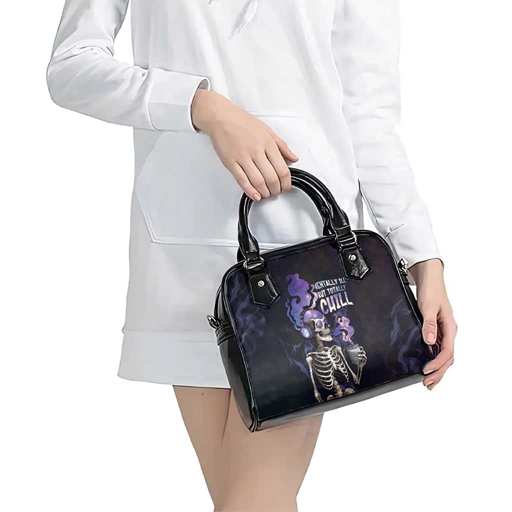 Skull Shoulder Handbag Mentally Ill But Totally Chill DT05