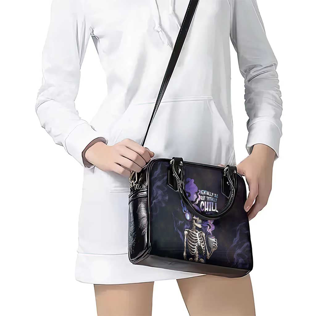 Skull Shoulder Handbag Mentally Ill But Totally Chill DT05
