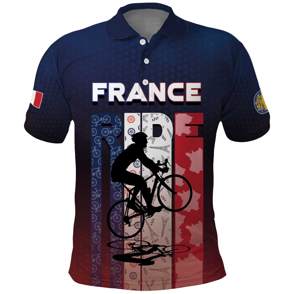 Personalized France Cycling Polo Shirt Ride With Cyclist DT05