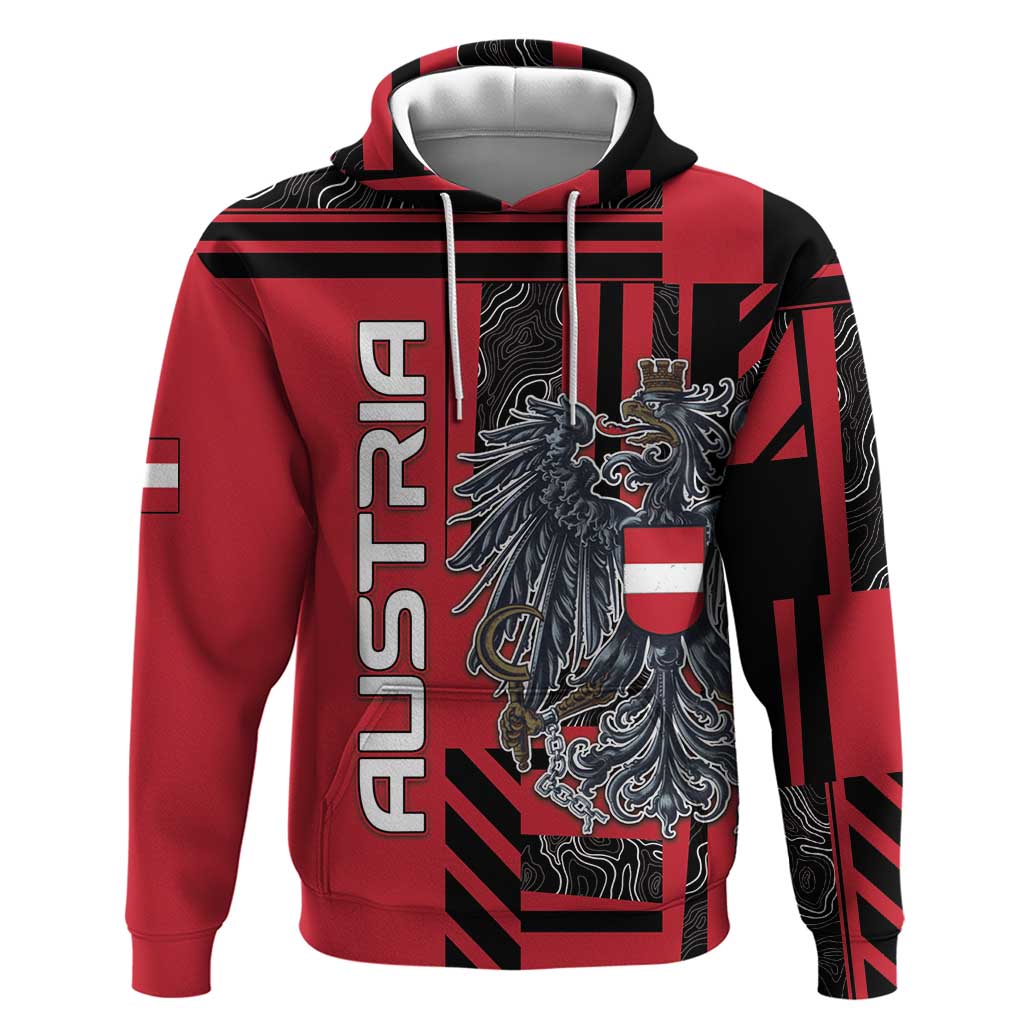 Personalized Austria Hoodie Black Eagle Badge With Patterns DT05