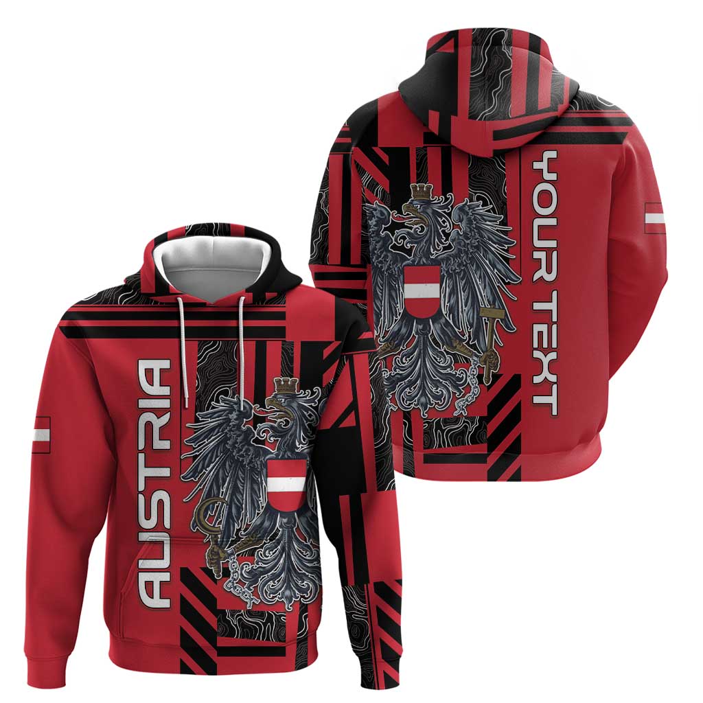 Personalized Austria Hoodie Black Eagle Badge With Patterns DT05