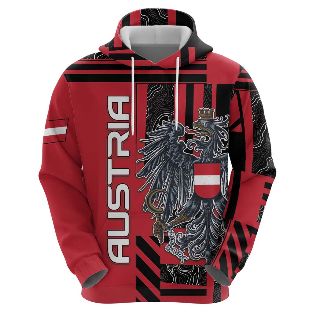 Personalized Austria Hoodie Black Eagle Badge With Patterns DT05