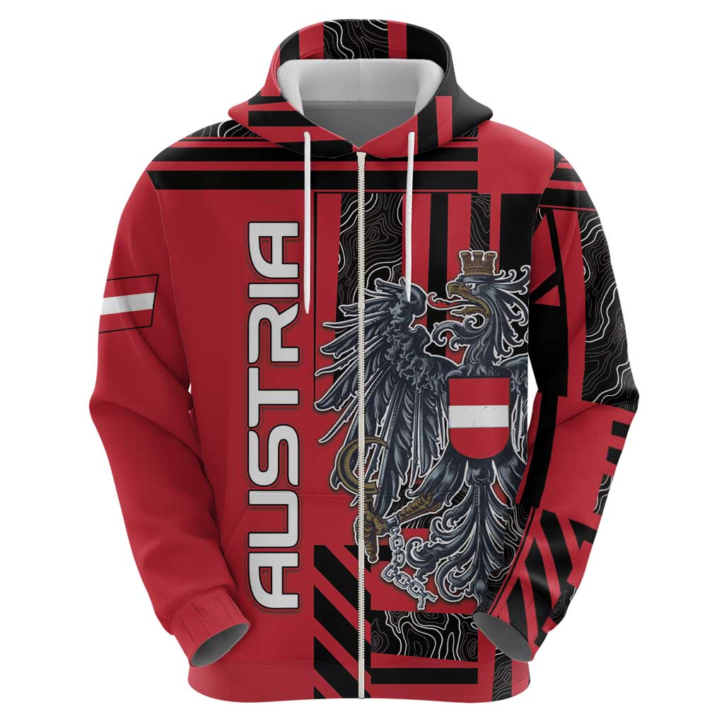 Personalized Austria Hoodie Black Eagle Badge With Patterns DT05