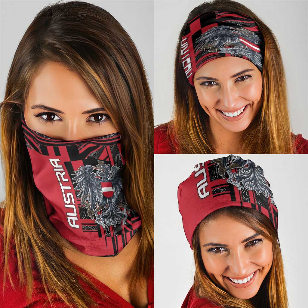 Austria Neck Gaiter Black Eagle Badge With Patterns DT05