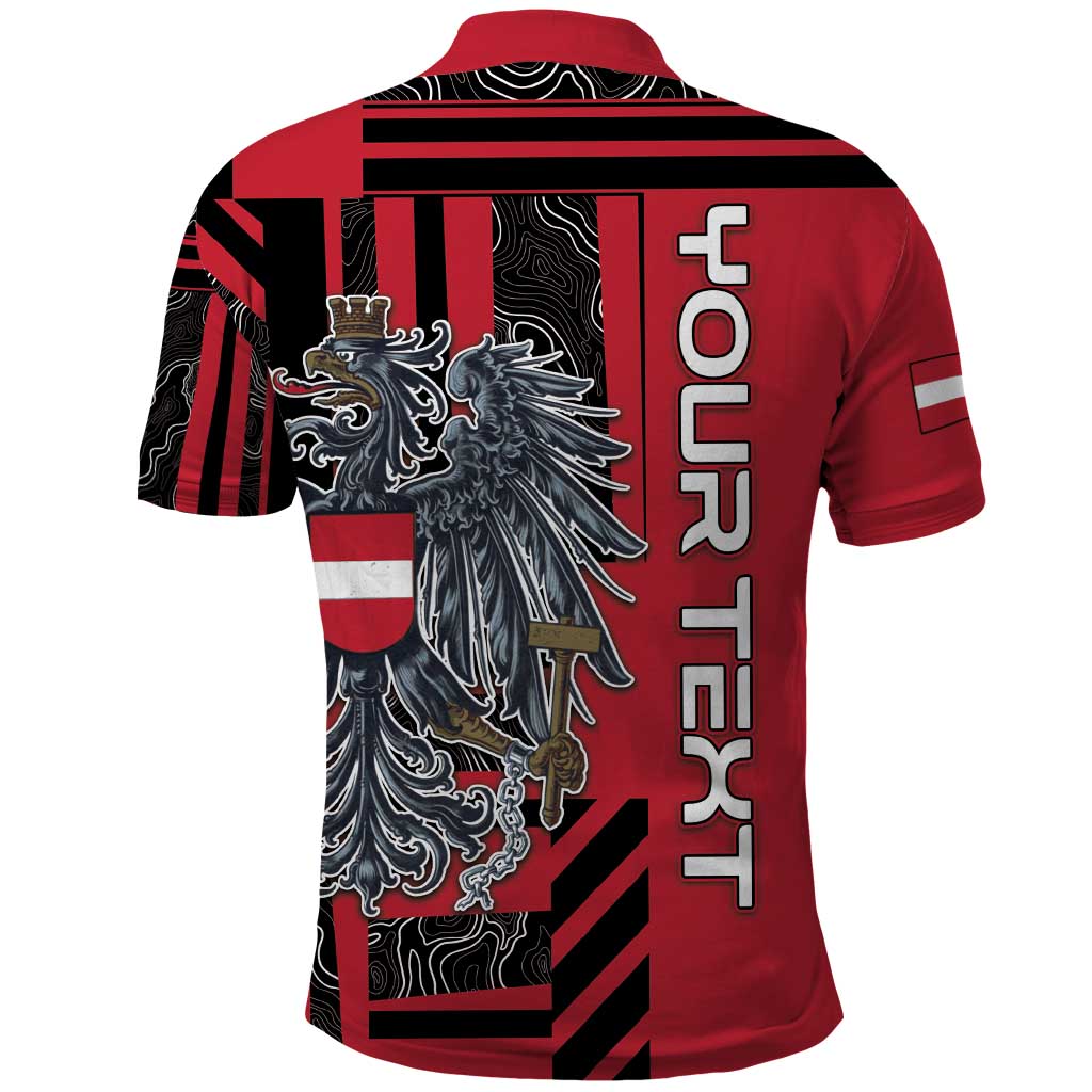 Personalized Austria Polo Shirt Black Eagle Badge With Patterns DT05