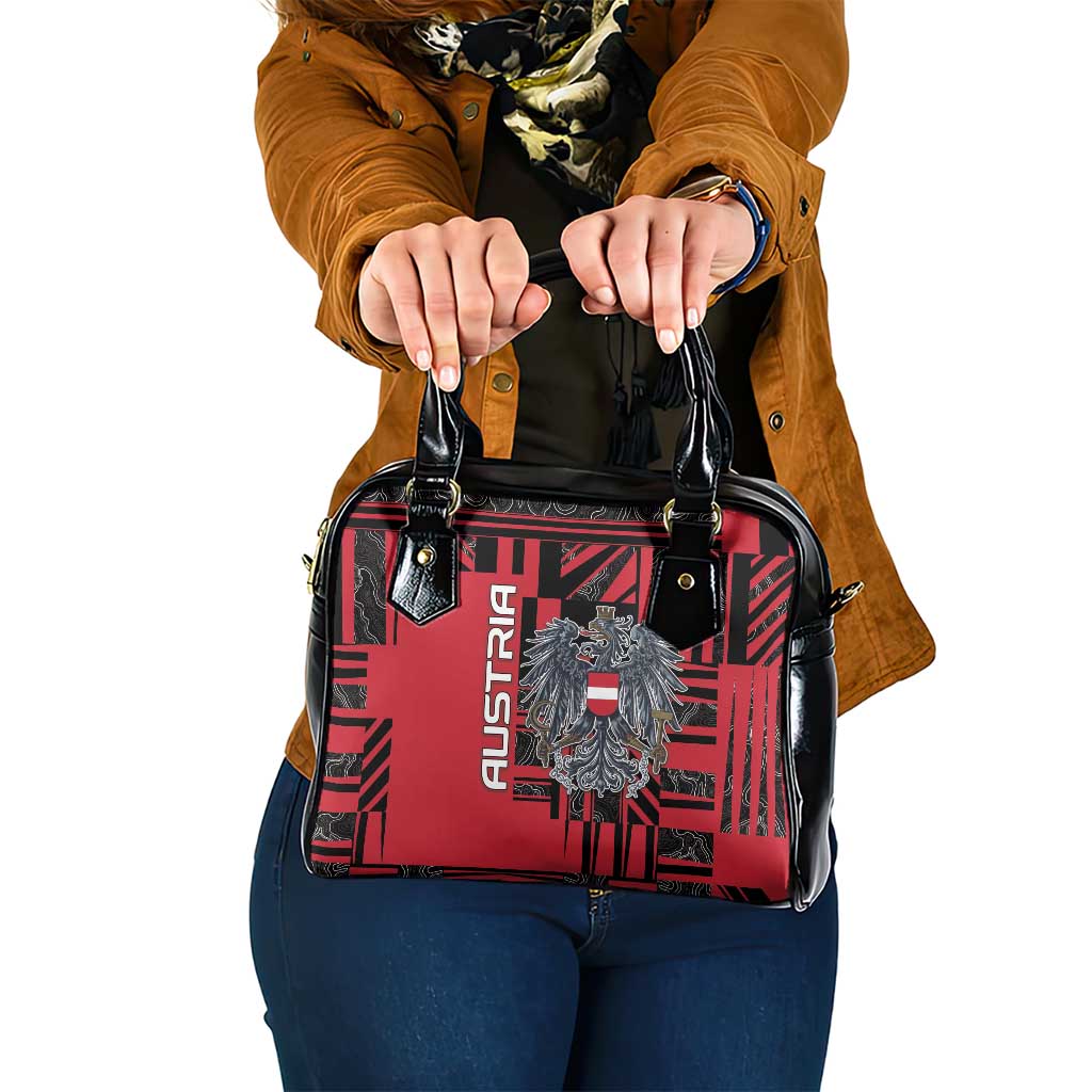 Austria Shoulder Handbag Black Eagle Badge With Patterns DT05