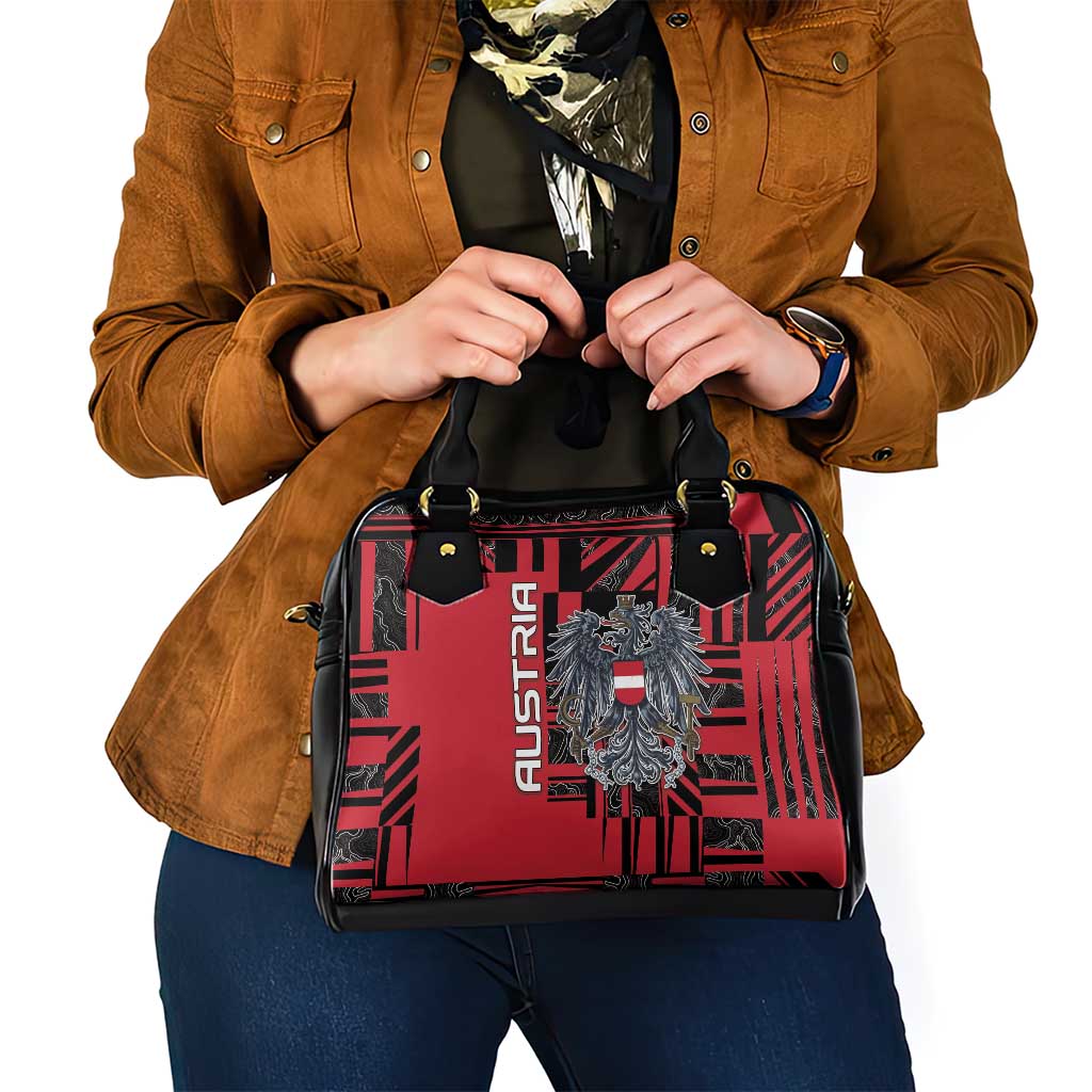 Austria Shoulder Handbag Black Eagle Badge With Patterns DT05